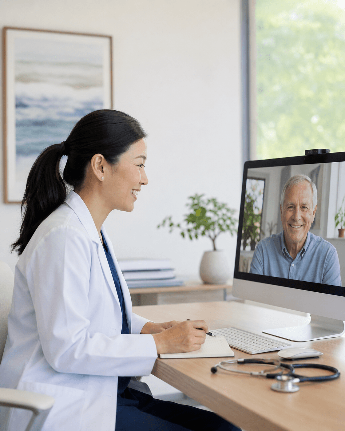 Licensed provider on a telehealth call