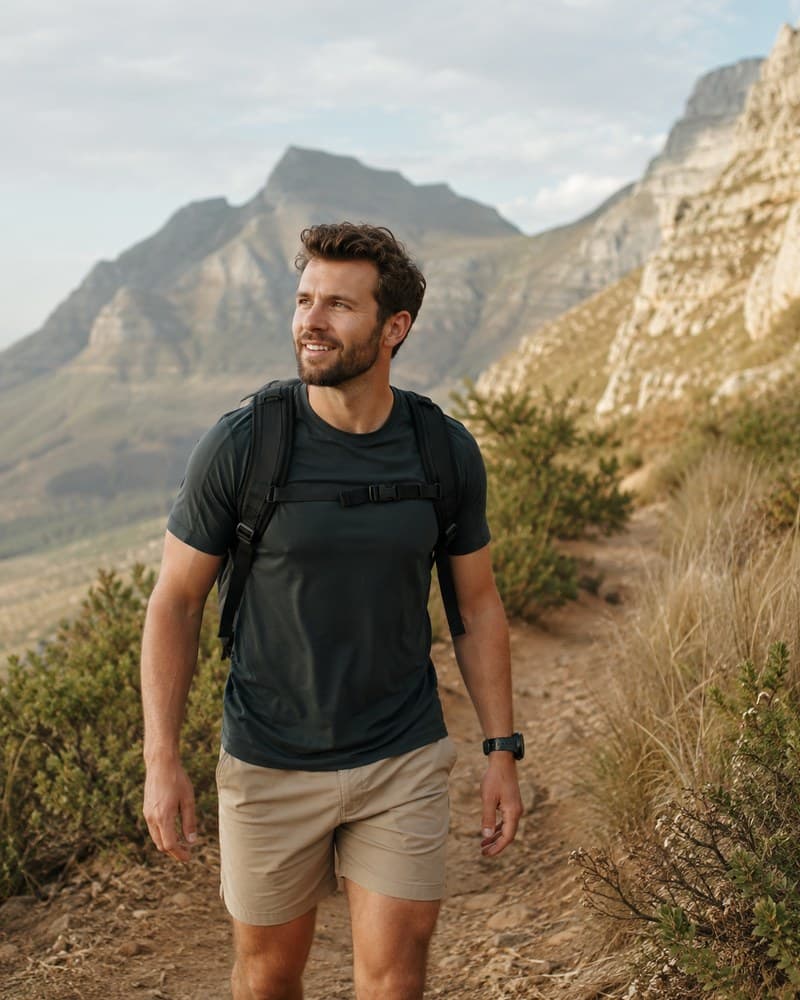 Couple active and engaged outdoors