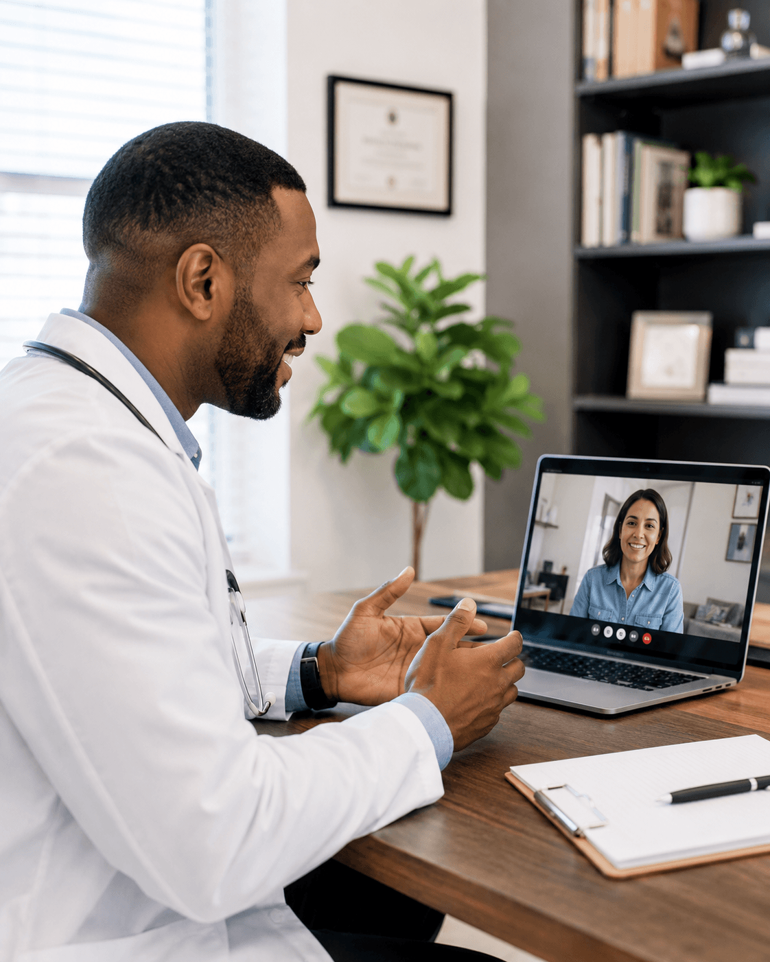 Provider on a telehealth call with a patient