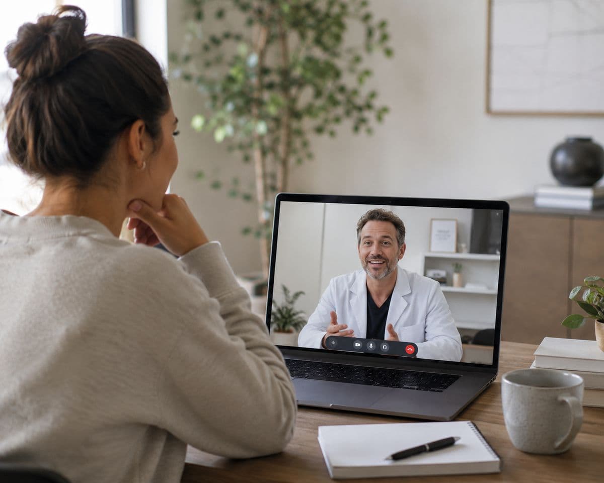 Patient on a telehealth call with a licensed provider